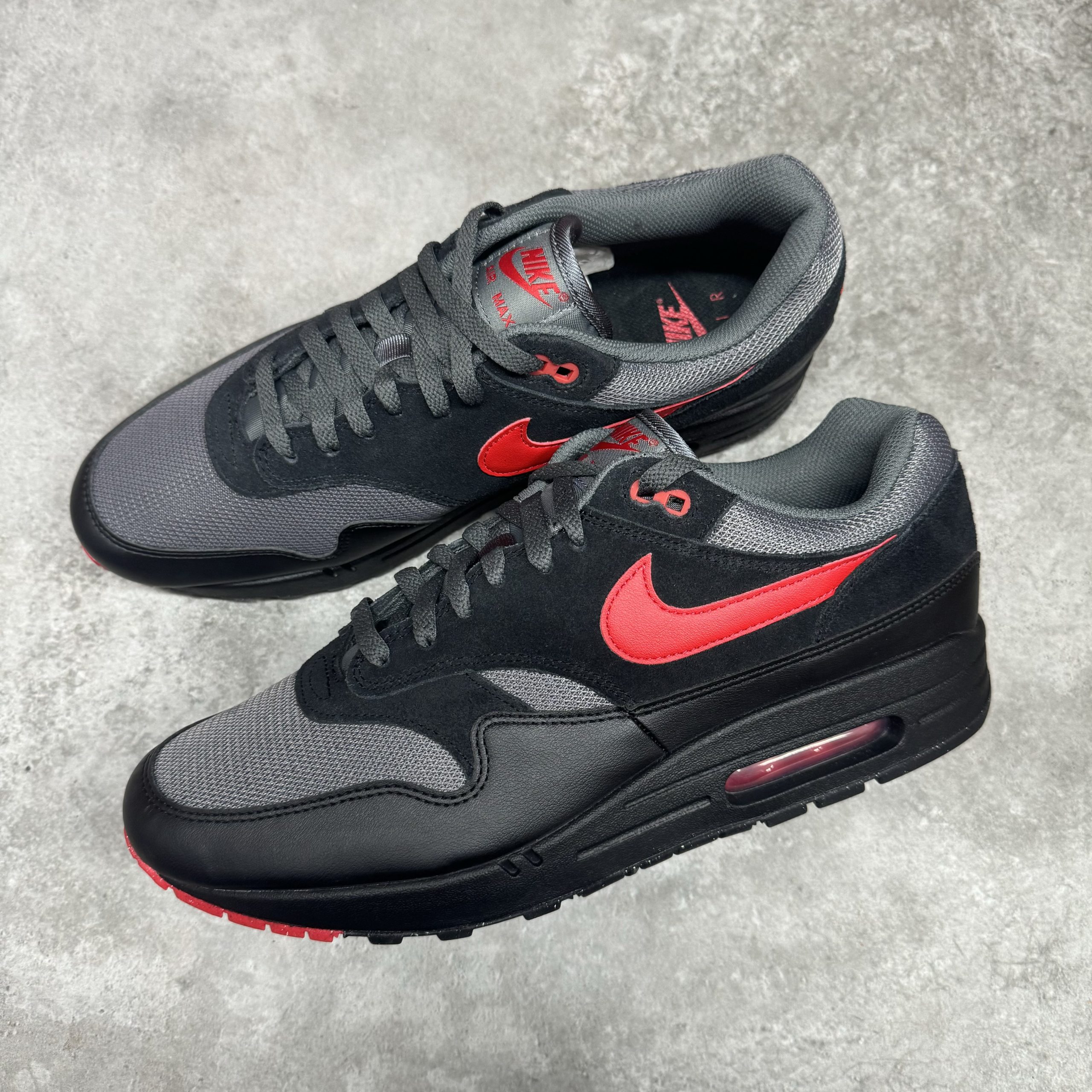 Nike Air Max 1 Essential - Black University Red Iron Grey - Image 3